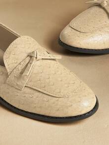 Women's Casual Versatile Commuting Bow Decor Flat Shoes - Apricot - View 2