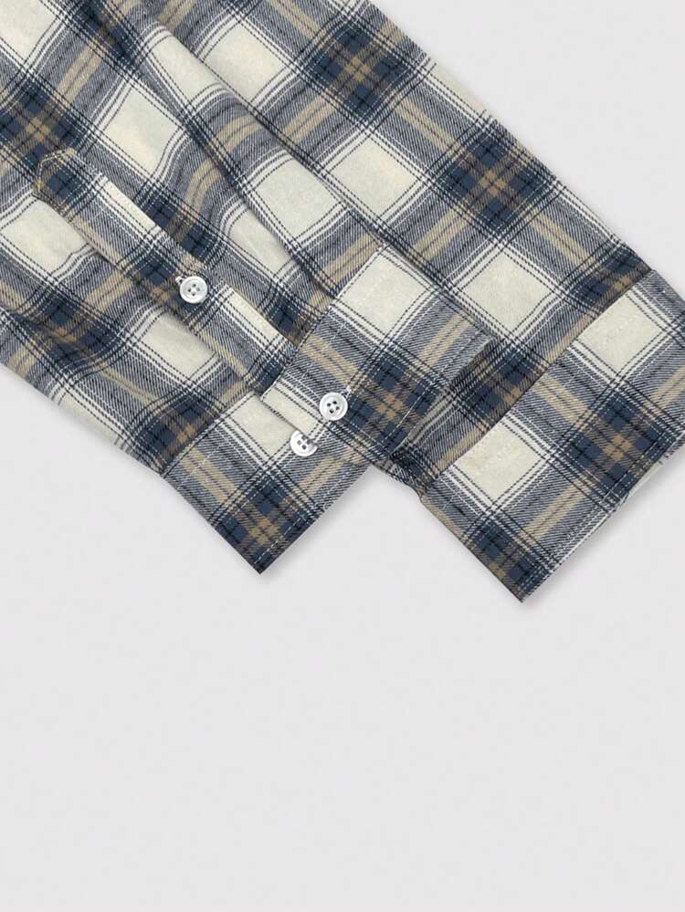 Men's Plaid Loose Fit Casual Shirt, Spring/Autumn