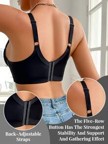 DesireSculpt 3pcs Women's Wireless Lace Patchwork Casual Comfortable Wide Strap Bra Set