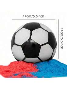 1 Set Gender Reveal Party Soccer Ball Gender Reveal Supplies Blue And Pink Powder Kit Non-Transparent Gender Reveal Party Ba By Shower Supplies - Multicolor - View 2