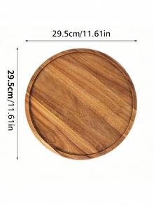 1 Set 12 Inch Round Wooden Elegant Rustic Farm Candle Holder Decorative Tray Centerpiece Natural Color For Kitchen Dining Room Home Decor Farmhouse Style Vintage Handmade Table Decor - Multicolor - View 7