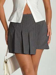 EURMUSE Women Solid Color Button Detailed Shorts - Light Grey - View 3