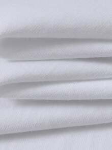 Camiseta de manga corta unisex para verano, 100% poliéster, estilo versátil, corte holgado, peso 180 gramos, una pieza. - Blanco - Ver 4