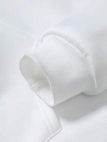 Manfinity EMRG Men's Casual Letter Graphic Zip-Up Drawstring Hoodie Sweatshirt, Autumn White Zip Up Hoodie Mens Street Wear Zip Up Graphic Zip Ups Mens Graphic Print Zip Up Hoodie - White - View 5