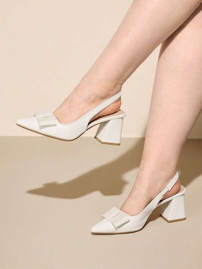 CUCCOO CURVES Bombas de tacón alto con punta puntiaguda cómodas y clásicas de color negro para mujer de talla grande