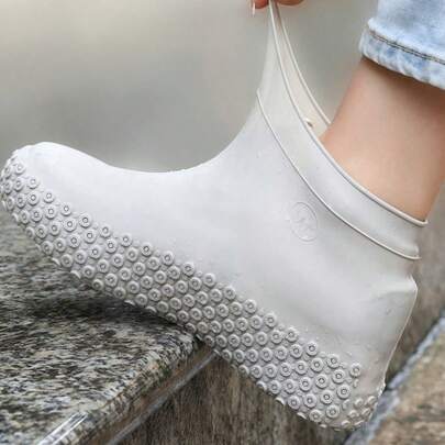 2 chiếc bao giày đi mưa chống trượt màu ngẫu nhiên, bao giày silicon chống thấm nước dùng cho ngoài trời, văn phòng, gia đình, du lịch - Có thể tái sử dụng, bền, nhẹ và dễ vệ sinh, dành cho cả nam và nữ