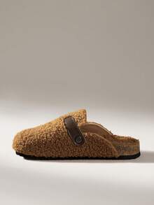 Solecia Women's Flat Cotton Slip-On Mule Slippers, Lightweight Casual Mule Style - Brown - View 3