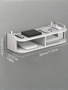 1 pieza Estantería de pared multifuncional, estantería de almacenamiento de escritorio, estantería colgante de pared para router inalámbrico, control remoto, DVD y decodificador de TV, instalación sin taladrar, ahorro de espacio, estantería práctica - Multicolor - Ver 5
