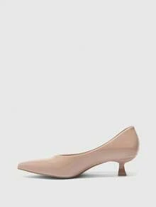 CUCCOO BIZCHIC Women's Pointed Toe Low Heel Classic Simple Basic Commute Work Party Pumps - Dusty Pink - View 10