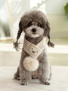 1 件可爱宠物围巾，猫狗秋冬季保暖颈巾，宠物时尚配饰，适合中小型宠物日常穿着、派对、生日等 - 彩色 - 查看 11