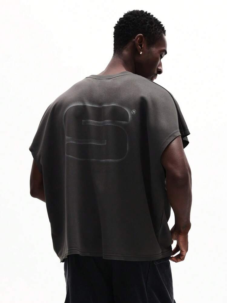 Chest Print Sleeveless Tank Top