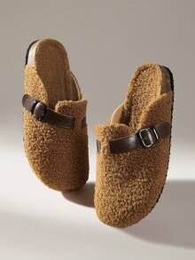 Solecia Women's Flat Cotton Slip-On Mule Slippers, Lightweight Casual Mule Style - Brown - View 6