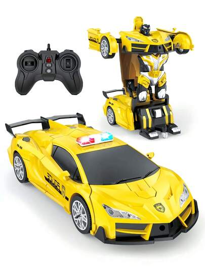 Coche teledirigido transformable para niños de 3 a 12 años, vehículo RC de 6 ruedas motrices todoterreno para acrobacias, con luces LED recargables, coche de carreras rápido de 2.4GHz, capaz de derrapes y volteretas en todo tipo de terrenos, regalo de cumpleaños genial