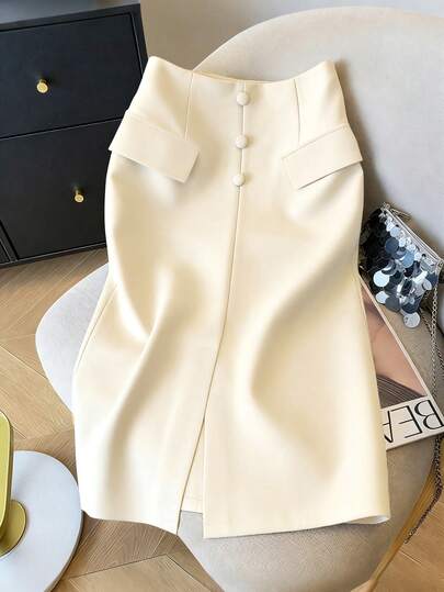 GlowEve 女士纯色拼接设计休闲百搭度假半身裙