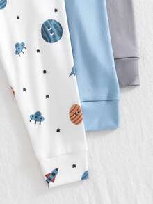 SHEIN Vintaside Kids 6pcs Baby Boys Space Tech Cute Print Comfortable Soft Knit Long Sleeve Pajama Set - Multicolor - View 7