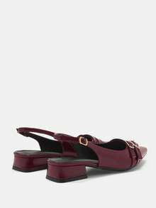 CUCCOO CURVES Bailarinas elegantes de punta fina con hebilla y ajuste ancho, adecuadas para el uso diario - Burdeos - Ver 10