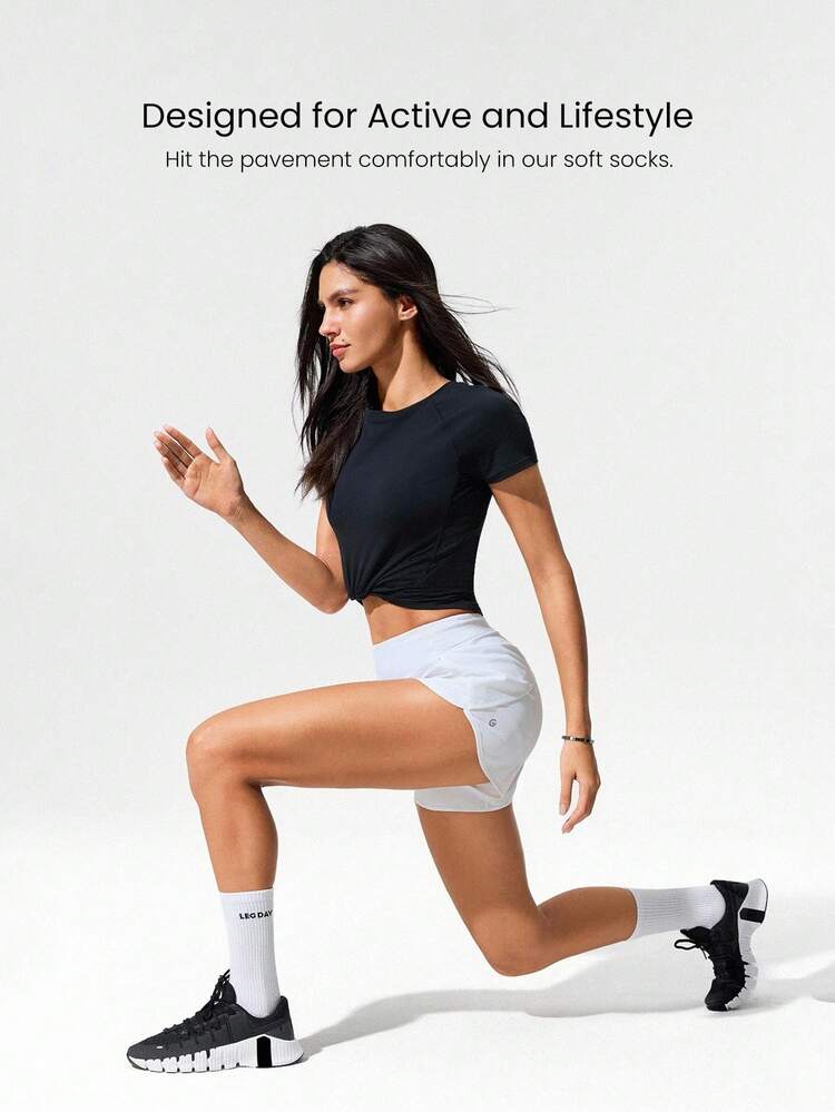 7 paires de chaussettes d'entraînement en coton doux, à mailles ventilées et coussinées, pour la semaine, l'entraînement, la gym et les activités quotidiennes