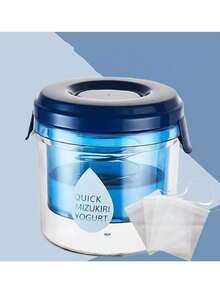 Yogurt Filter, Household Whey Separator, Kitchen Lid Round Container, Thickened DIY Yogurt Maker, Homemade Greek Cheese Maker - Blue - View 4