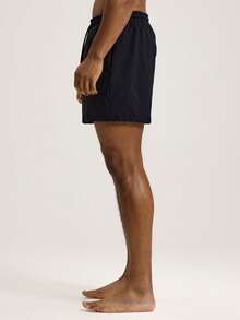 Musero Plain Basics Style Mesh Lined Elasticated Drawstring Waistband Swim Short Summer Essentials Holiday Poolside Spring&Summer - Black - View 4