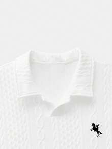 SWAVVY Áo sơ mi nam dáng rộng, màu trắng, cỡ tiêu chuẩn, cổ áo thêu. - trắng - Xem 5