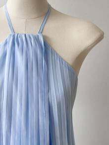 GlowEve 新款露背吊带褶皱休闲性感女式上衣，春夏款 - 淺藍色 - 查看 6