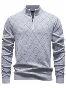 Manfinity Mode 男士轻薄半拉链针织毛衣长袖套头衫