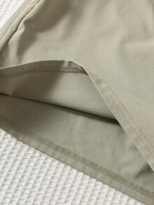 SHEIN 6件套男童休闲字母印花圆领针织T恤和短裤套装，适合上学和外出，春夏款 - 彩色 - 查看 5