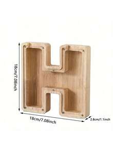 Madebyblanc 木制大号字母储蓄罐 带首字母的存钱罐 硬币存钱罐 生日、圣诞节、节日趣味礼物