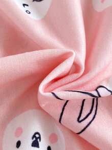 SHEIN Vintaside Kids 3pcs/Set Baby/Toddler Girls' Soft Loose Casual Versatile Short Sleeve Tees Tops, Pink, White, Rabbit And Deer Prints, Casual Summer Holiday Vacation Everyday Wear. Suitable For Beach Vacation, Park Outing, Daily Wear, Holiday Gathering, First Birthday Party, Sightseeing, Photoshoots, And Various Occasions. Ideal For Spring And Summer Wear - Multicolor - View 8