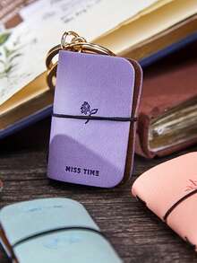 Zazumi 1pc Mini Keychain Notebook Portable Multi Color Paper Planner For Travel School Office Journaling Gift Idea Small Cute Traveler Notebook With Blank Pages For Daily Notes Goals Memories - Multicolor - View 5