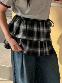 DAZY Tween Girls Woven Plaid Skirt