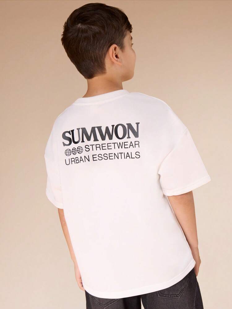 Badge Detail Crew Neck T-Shirt With Back Print