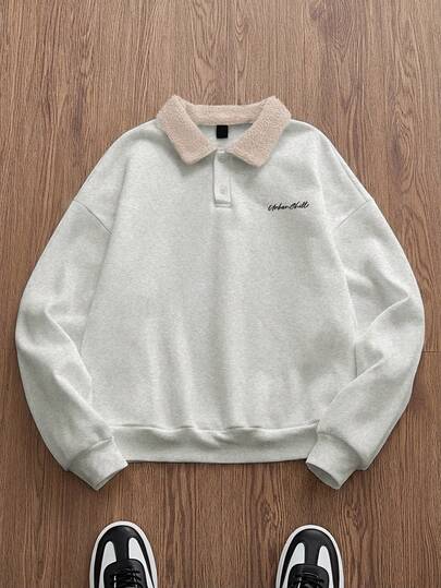 SWAVVY Sudadera de manga larga con forro térmico, de corte holgado y casual, para hombre, para otoño/invierno