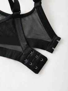 DesireSculpt 1 pieza Sujetador inalámbrico de encaje y parches para mujer - Negro - Ver 7