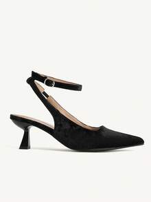 CUCCOO CHICEST Women's Pointed Toe Buckle Design Fashionable High Heels, Versatile For Daily Wear Valentine's Day - Apricot - View 2