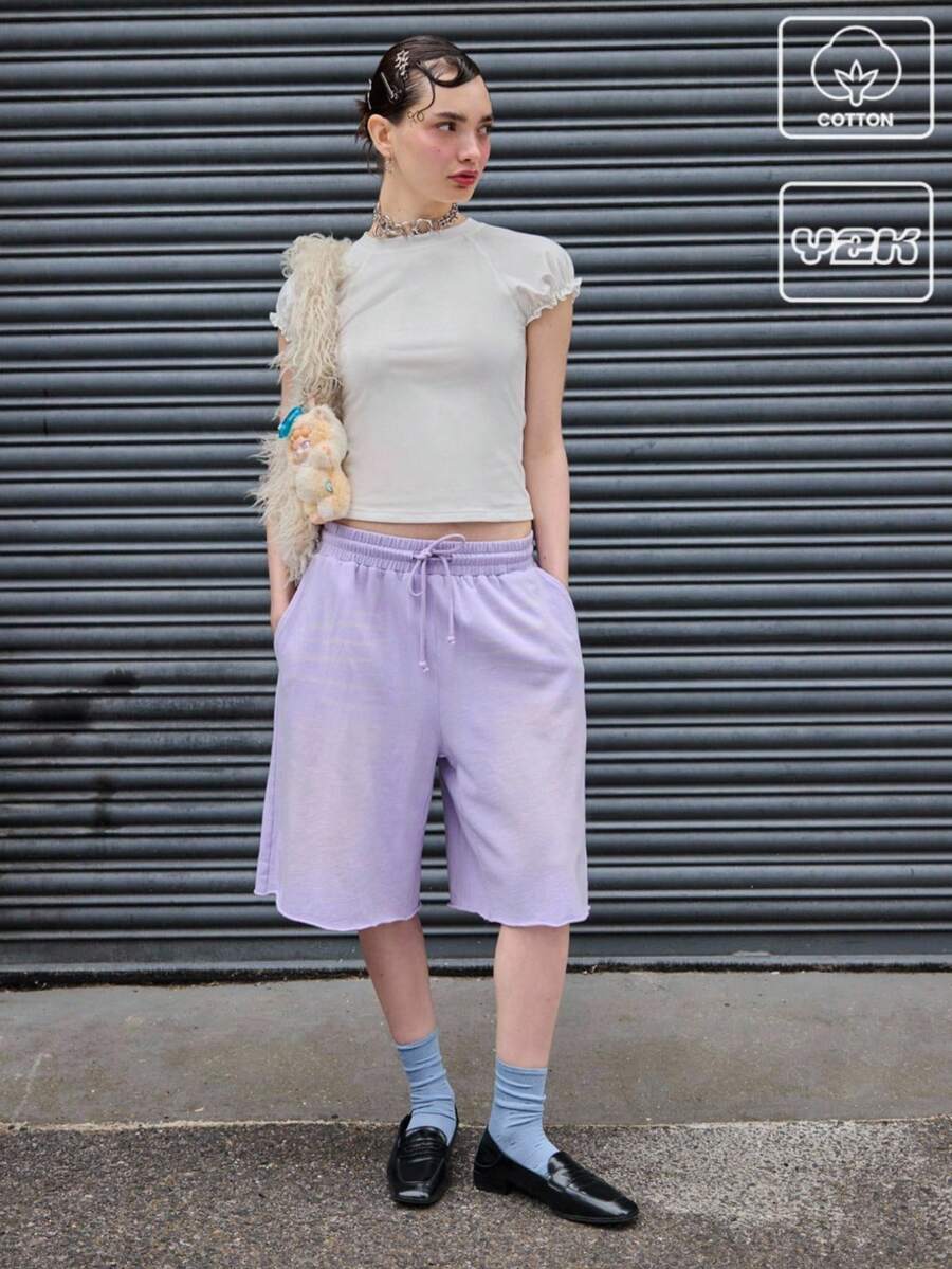 COUREZ 修身泡泡袖 T 恤/夏季上衣外出上衣休闲/Y2K 假期 - 白色 - 查看 1