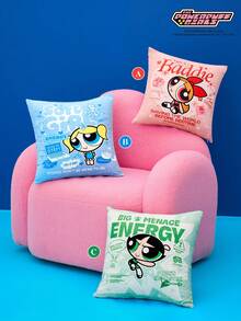 THE POWERPUFF GIRLS X Joivida 1pic Cute Powerpuff Girl Pillowcase (Filler Not Included), Comfortable Fleece Fabric, 45*45cm