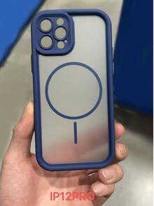 Funda de teléfono con protección de cámara translúcida mate, carga inalámbrica magnética compatible con iPhone 17 ProMax, 17Pro, 17Air, 17, 16, 15, 14, 13, 12, 11 Pro Max, cubierta trasera blindada - Azul - Ver 35