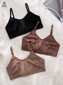 NudeFit 3pcs Seamless Comfortable Bras For Women, Multi-Color - Multicolor - View 2