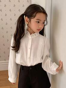 DAZY 女童长袖衬衫（春季款） - 白色 - 查看 4