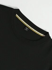 Manfinity Homme Men's Letter & Graphic Print Crew Neck Casual Long Sleeve Sweatshirt - Black - View 4