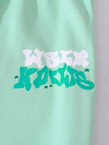 Sparklyn Bộ 3 món đồ thể thao ngoài trời thoải mái, thời trang, có khóa kéo phía trước, chất liệu vải dệt kim in họa tiết, dáng rộng, màu hồng trơn, dành cho thanh thiếu niên. - màu xanh lá - Xem 6