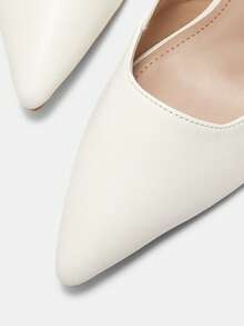 CUCCOO CURVES Zapatos de tacón de punta versátiles y de ajuste ancho para mujer - Blanco - Ver 8