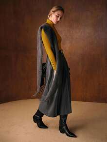 MOTF PREMIUM SIMPLE METAL BUCKLE DECOR BASE LAYER SWEATER - Yellow - View 7