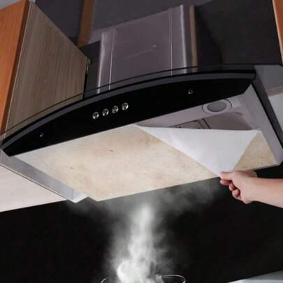 12pcs White Range Hood Filter Cloth, Minimalist Non-Woven Fabric Range Hood Filter Cloth For Kitchen Seafood Boil