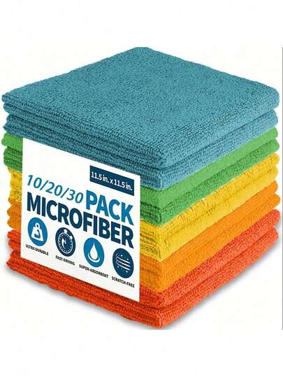 5/10/15/20/30 Piezas/Paquete Juego de Toallas de Microfibra Multicolor para Limpieza - Varias Cantidades a Elegir, Cocina, Baño, Hogar, Artículos del Hogar