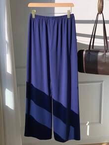 SHEIN EZwear 女士柔软针织家居裤，海军蓝 - 藏蓝色 - 查看 2