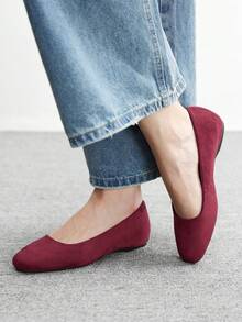 CUCCOO BIZCHIC Women's Fashionable Versatile Commuting Casual Flats - Burgundy - View 5
