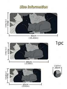 1个灰色猫咪游戏鼠标垫，可爱卡通桌面垫，办公桌配件，防滑超大鼠标垫，橡胶底座键盘垫，电竞桌面垫，适用于办公室、家庭、返校季、游戏，圣诞礼物 - 彩色 - 查看 7
