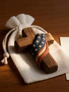 Zazumi 1 PC Handcrafted Prayer Cross Symbol Of Faith Silent Embrace Gift For Christians Believers Spiritual Home Decor Wall Hanging Ornament Christmas Easter Religious Present - Multicolor - View 2